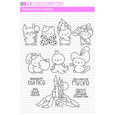 Clearly Besotted Clear Stamps - Mischievous Plushies